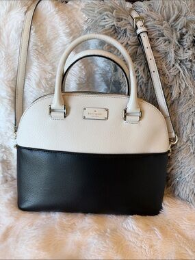kate spade Carli Two-Tone Dome Satchel - White & Black